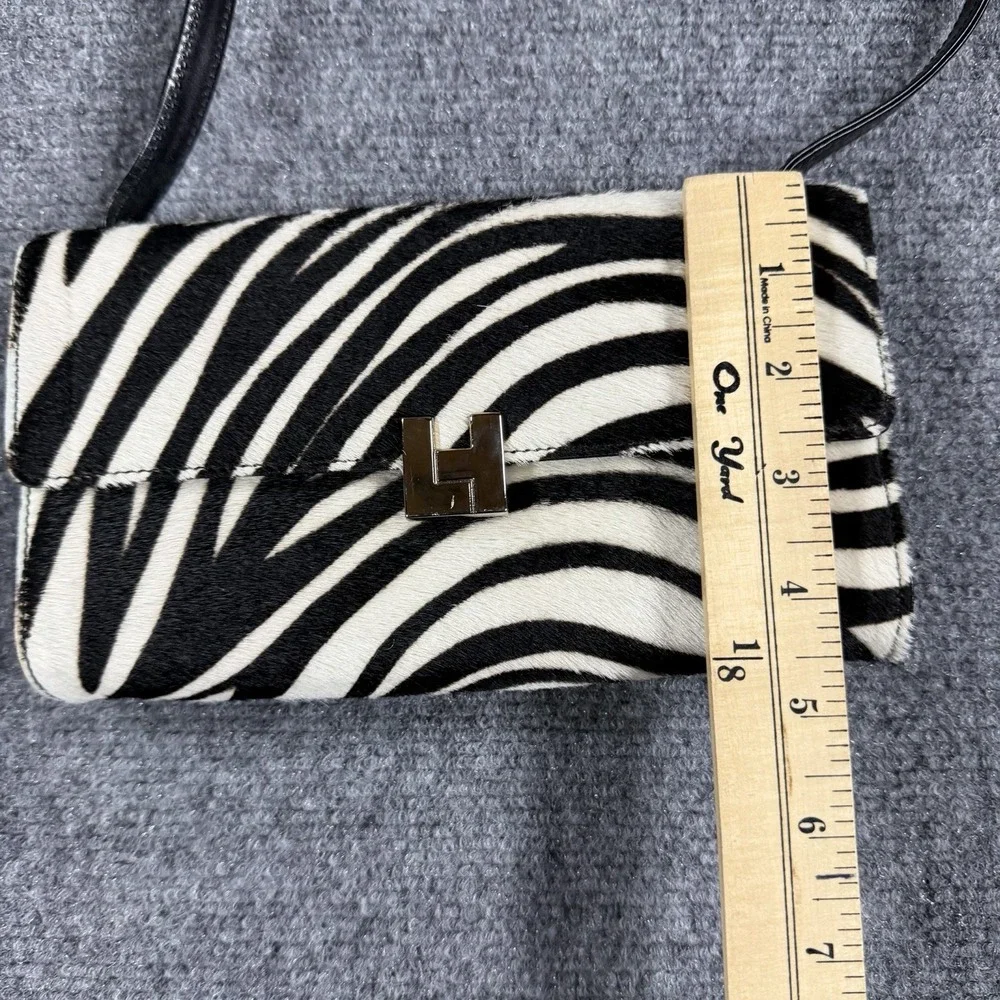 Lambertson Truex Handbag Calf Hair Zebra Print Shoulder Strap Italy Luxury